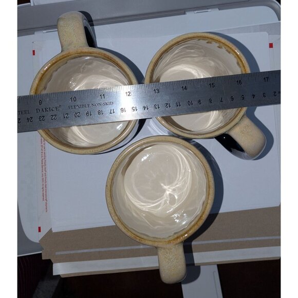 Set 3 Ceramic Gradient Blue Yellow Coffee Mugs 12 Oz Each - Picture 11 of 15